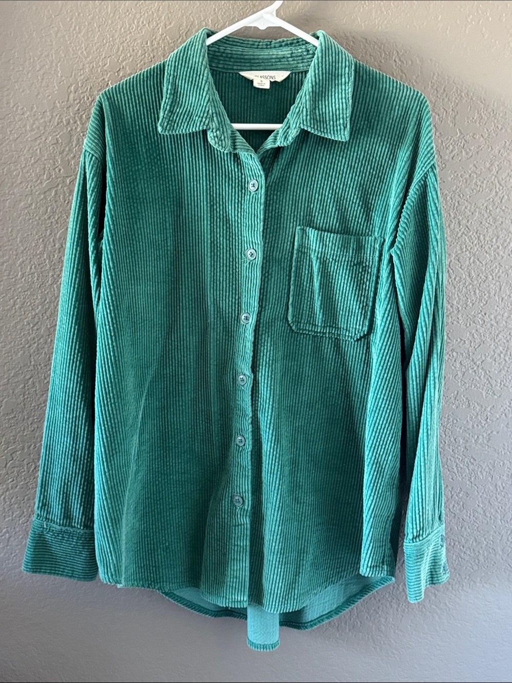 Glassons Teal Green Corduroy Button-Up Shirt